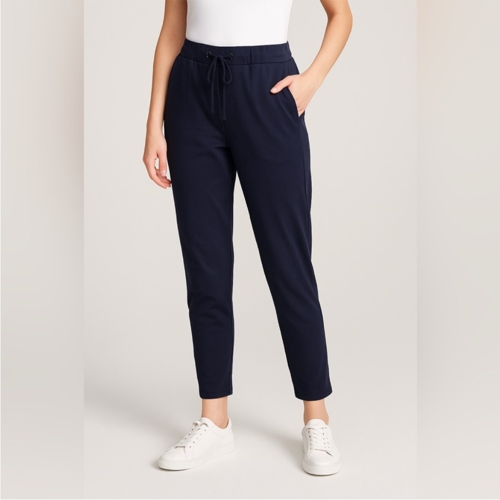 Badgley Mischka Navy Tapered Drawstring Pants - Size S